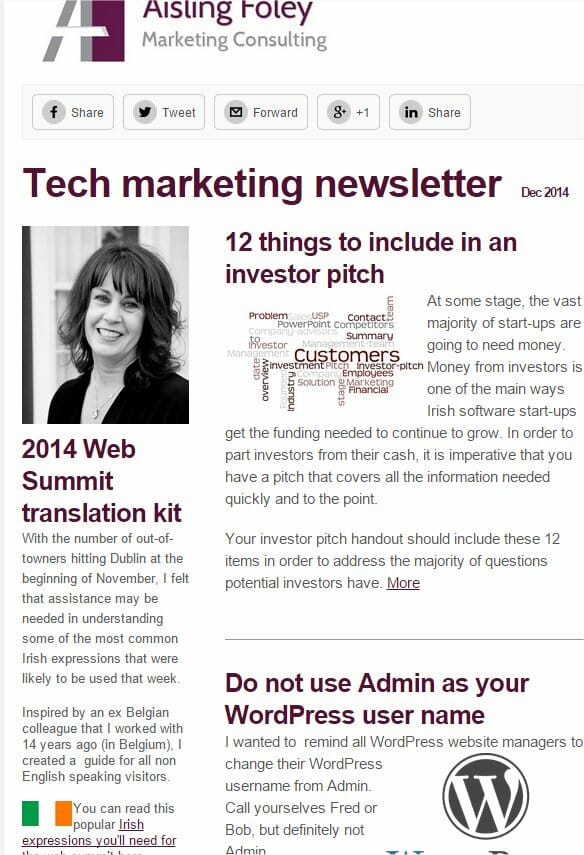 Tech Marketing newsletter